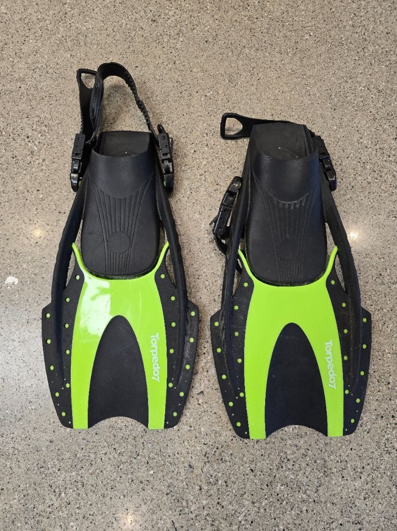 Black & Green Torpedo 7 Kids Flippers