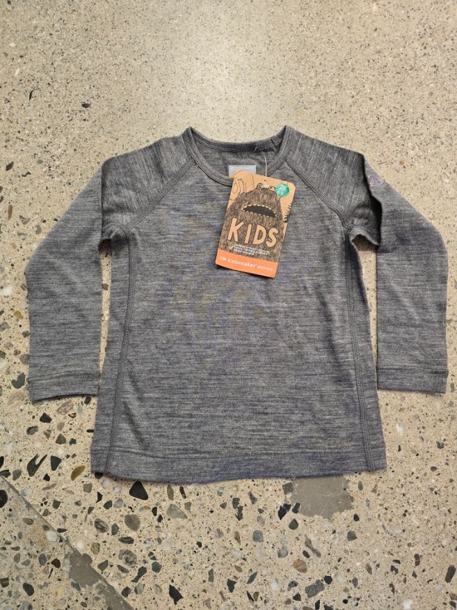 Grey Icebreaker Kids LS Merino, 2yrs