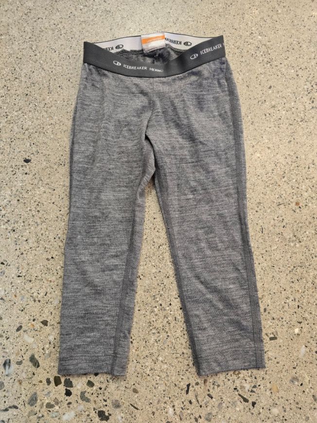 Grey Icebreaker Kids merino base layer leggings, 2yrs