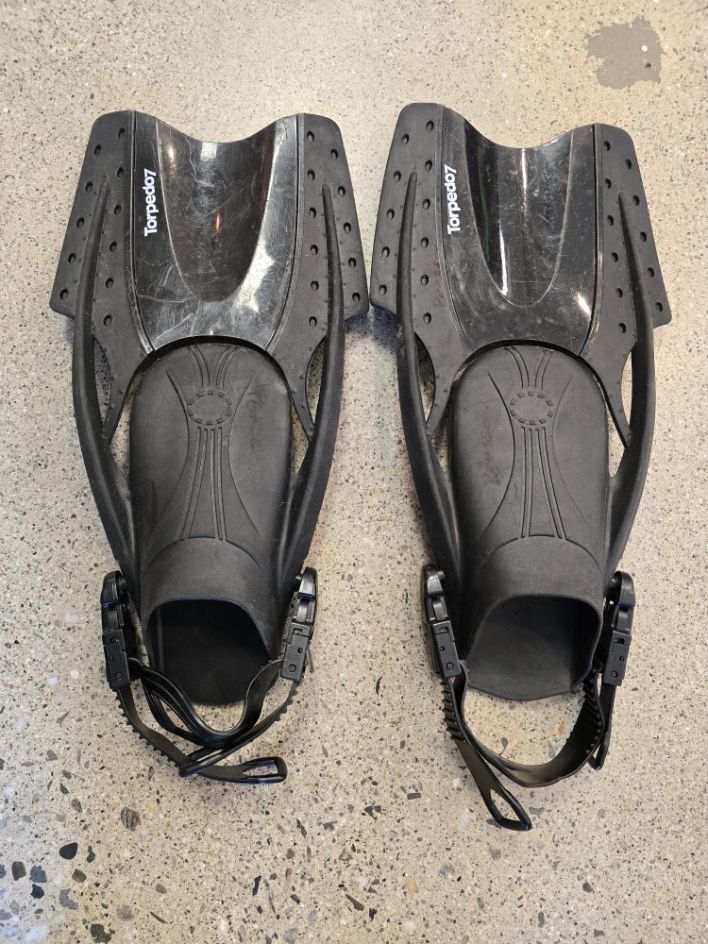 Black Torpedo 7 Flippers, EU 37.5-41