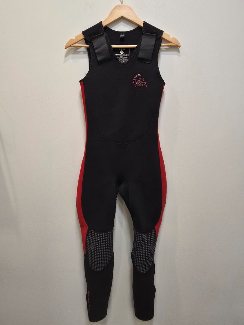 Black/Red Palm Long-john Youth Wetsuit, 10-12 yrs