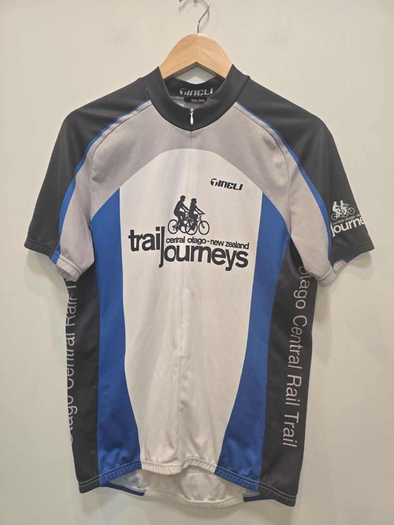 Blue/White Tineli Cycling Top, XL