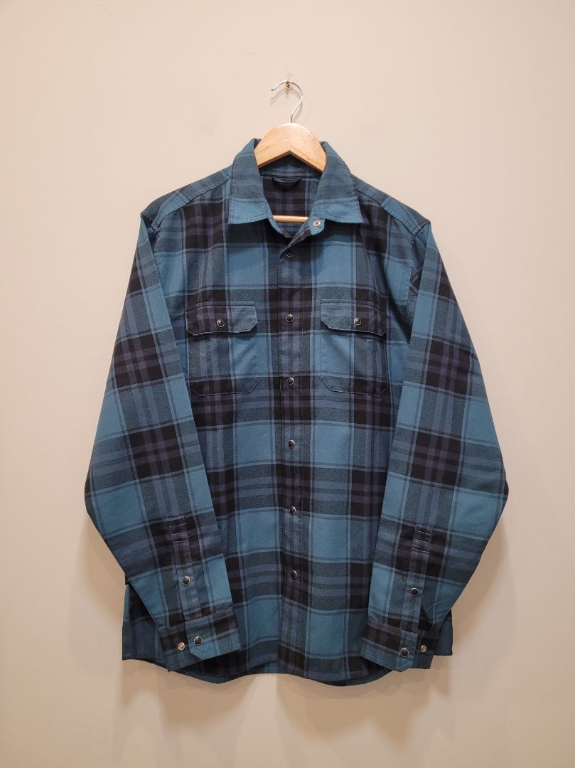 Blue Flylow Handlebar Tech Flannel, L
