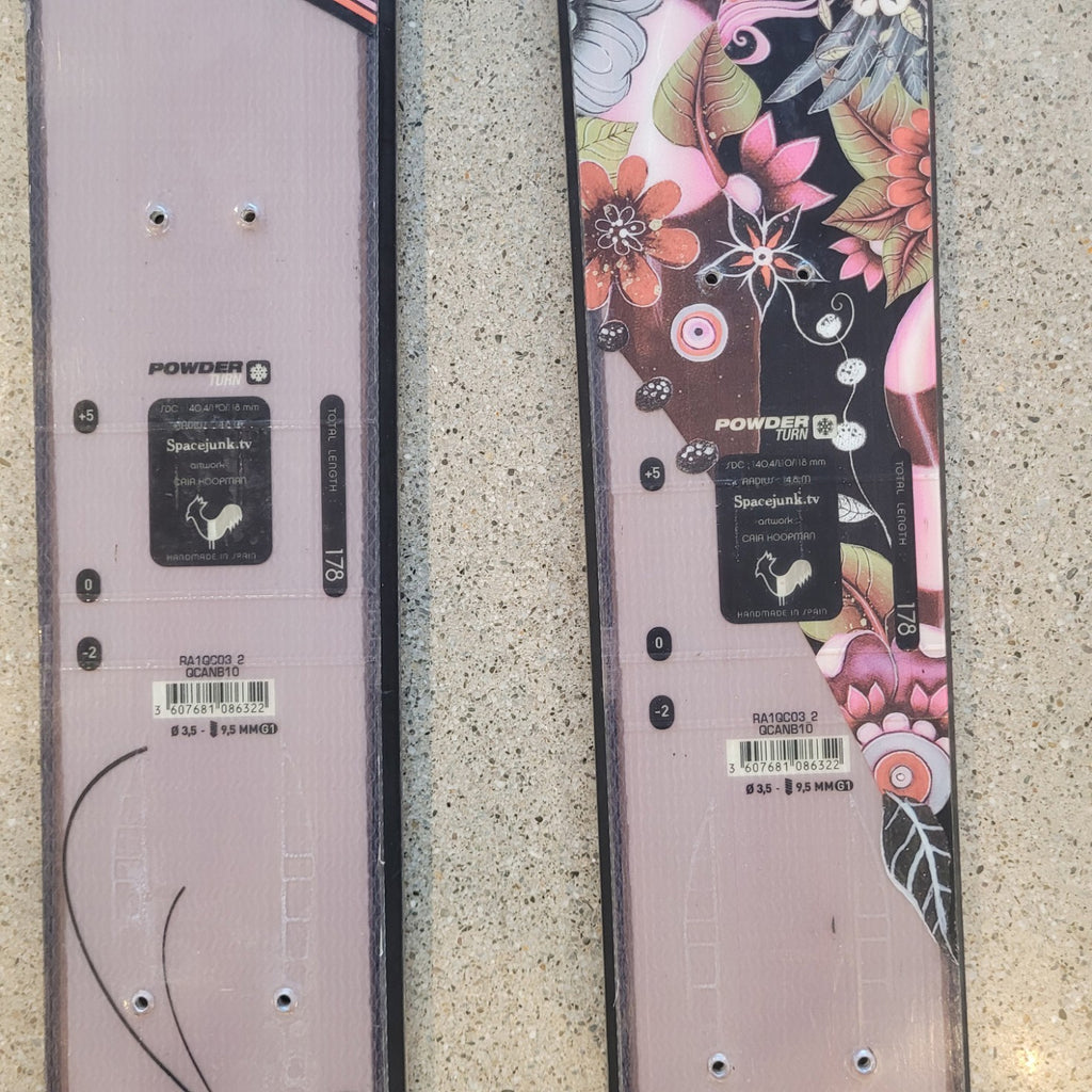 pink / purple floral Rossignol Skis, 178 cm