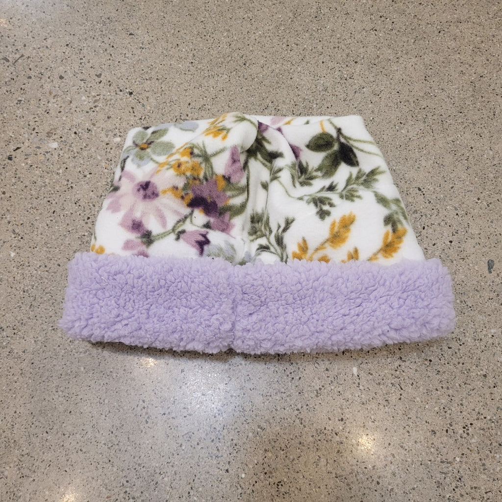 White / Purple / Lavender  Fleece beanie, One size