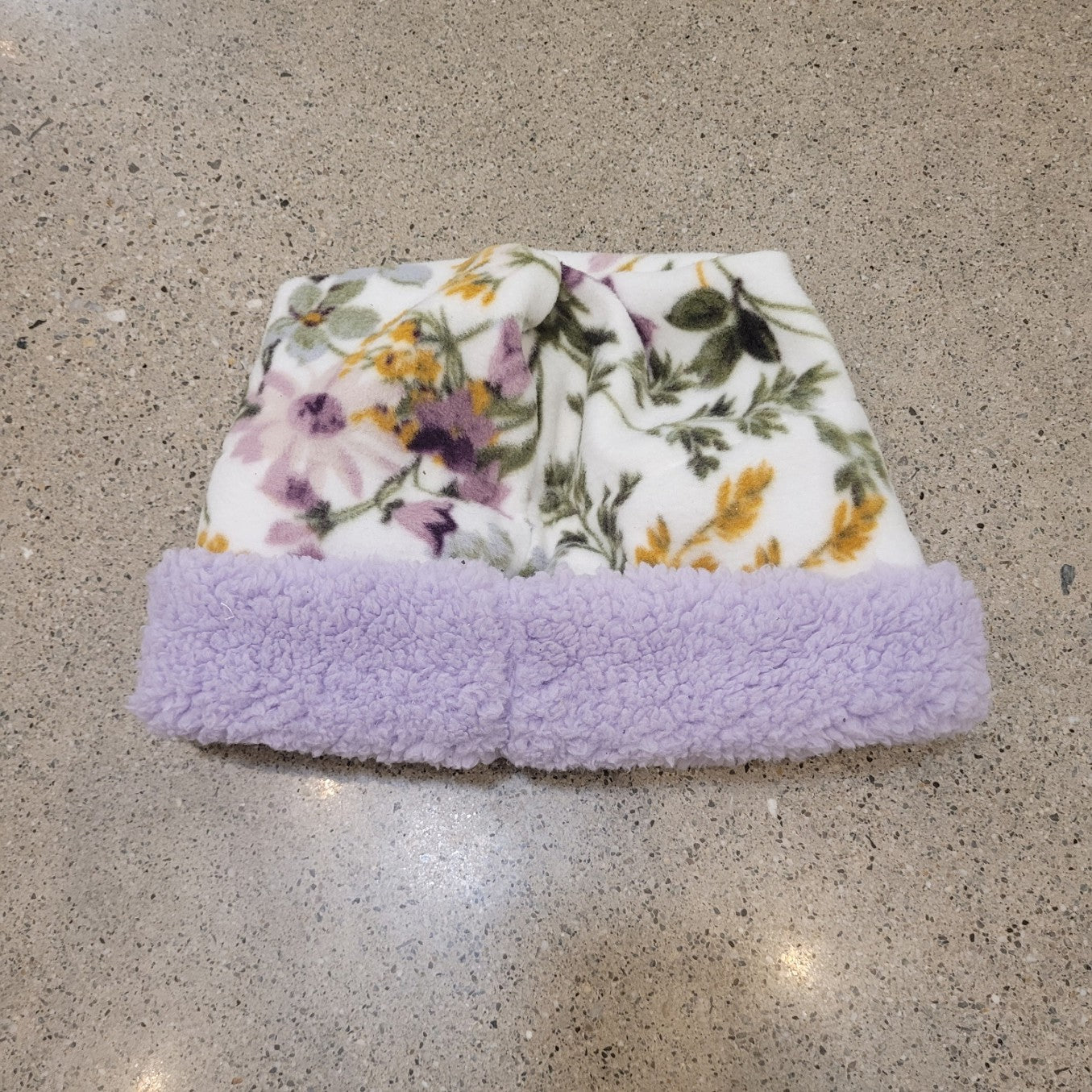 White / Purple / Lavender  Fleece beanie, One size