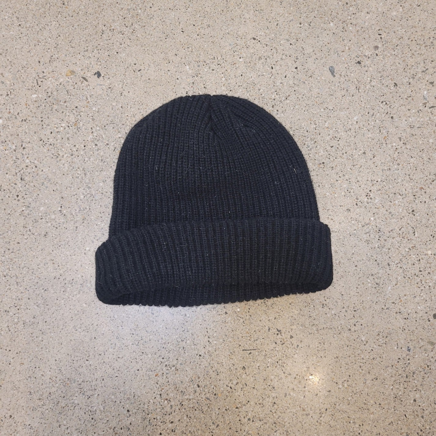 Black  Rib knit beanie, One size (adult)