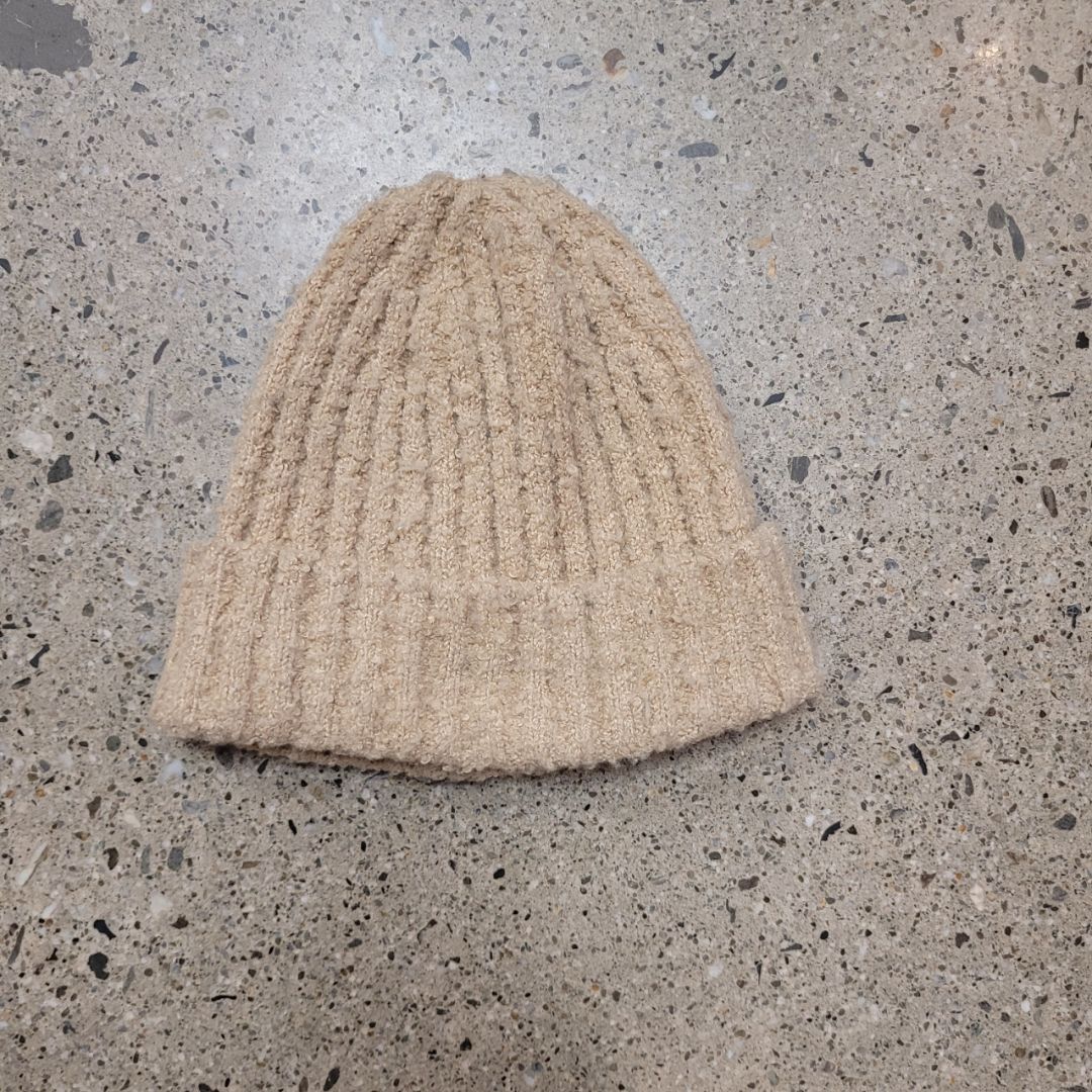 Cream  Boucle Knit Beanie
