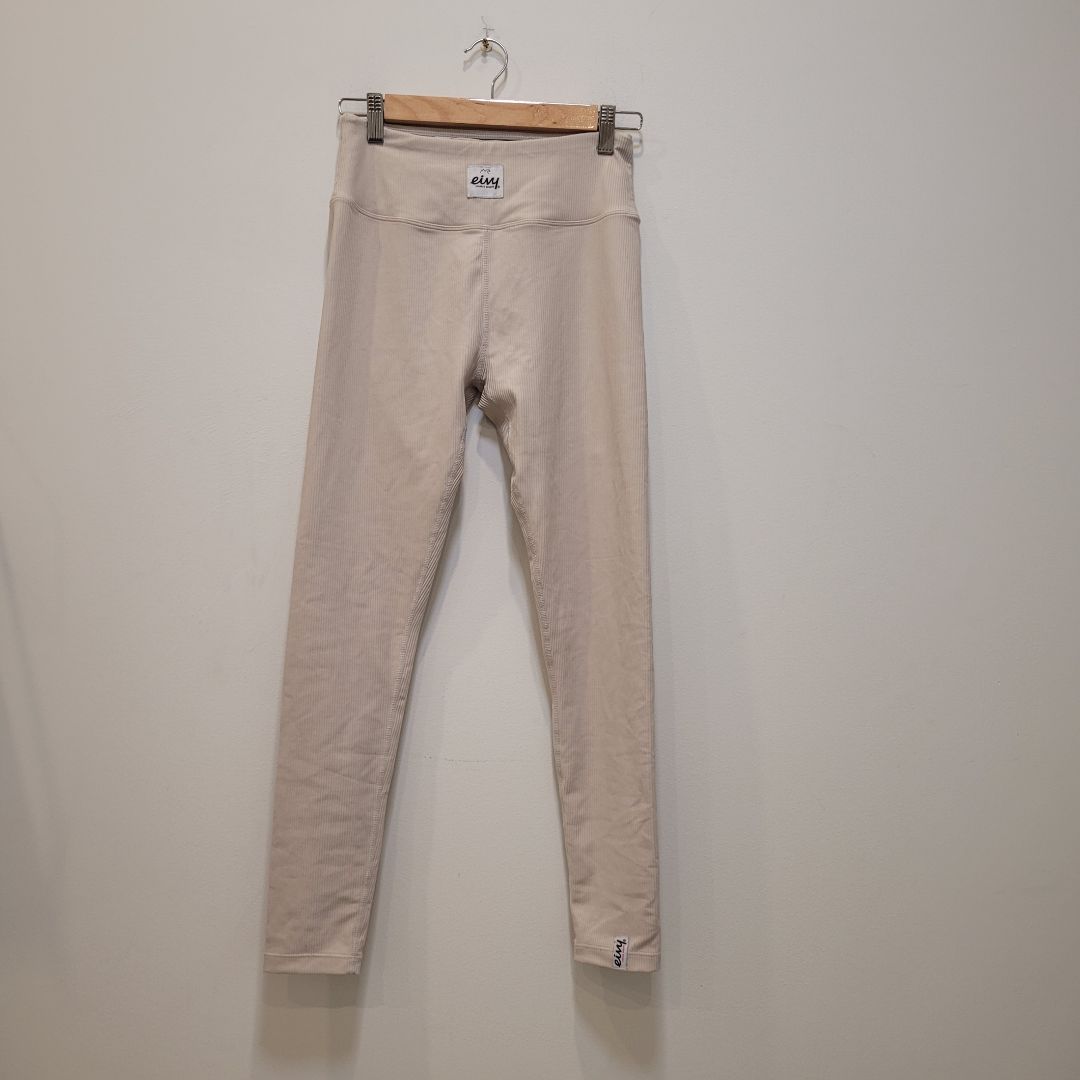 Cream Eivy Rib Base Layer Leggings, S