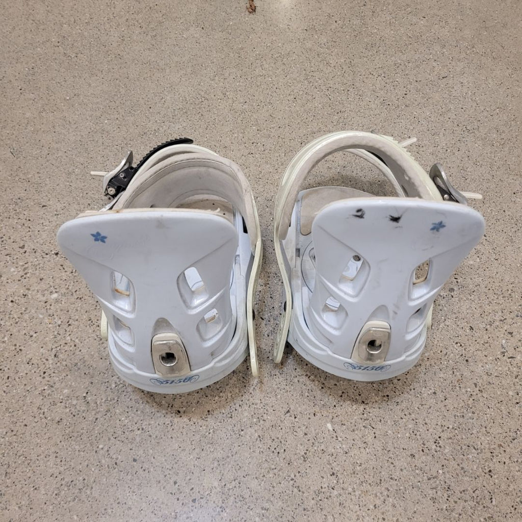 White 5150 Snowboard Bindings, M/L estimated