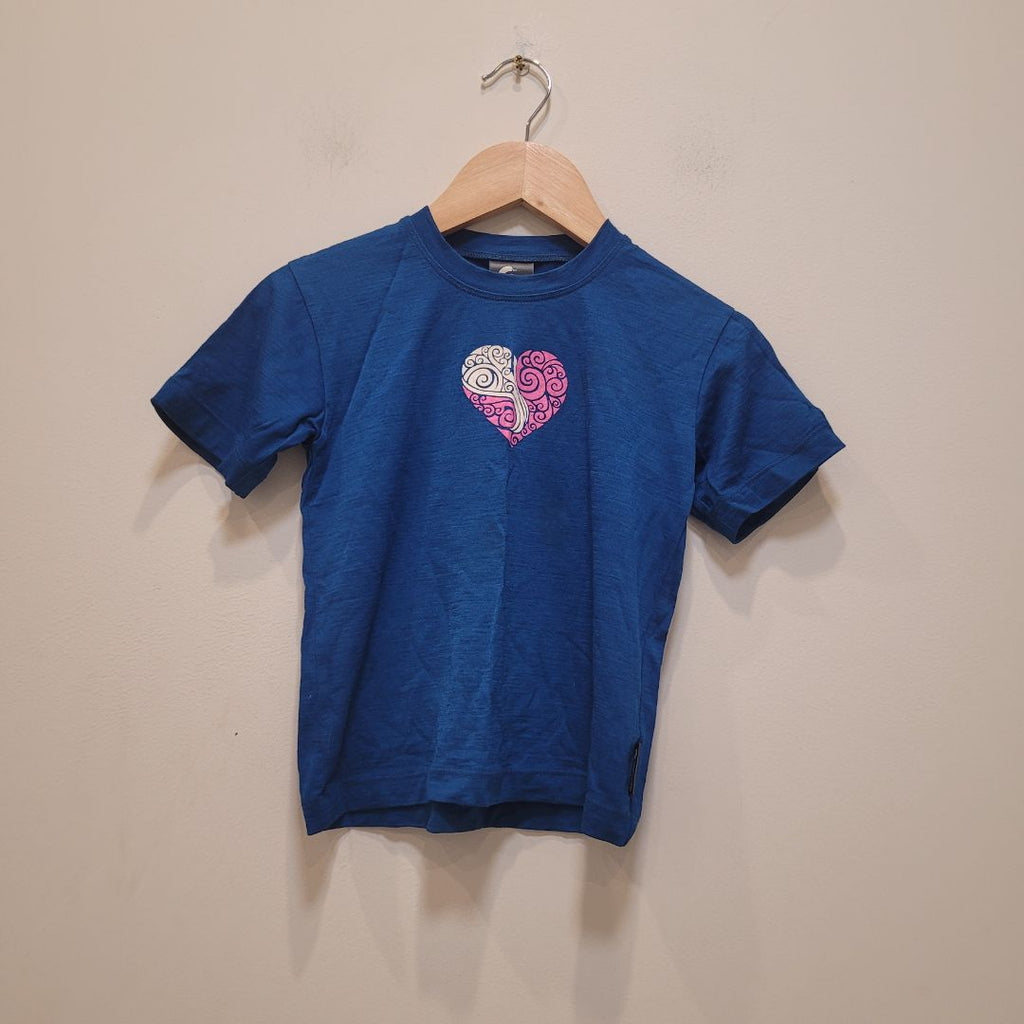 Blue Tussock Ridge Kids Merino Tee, 4