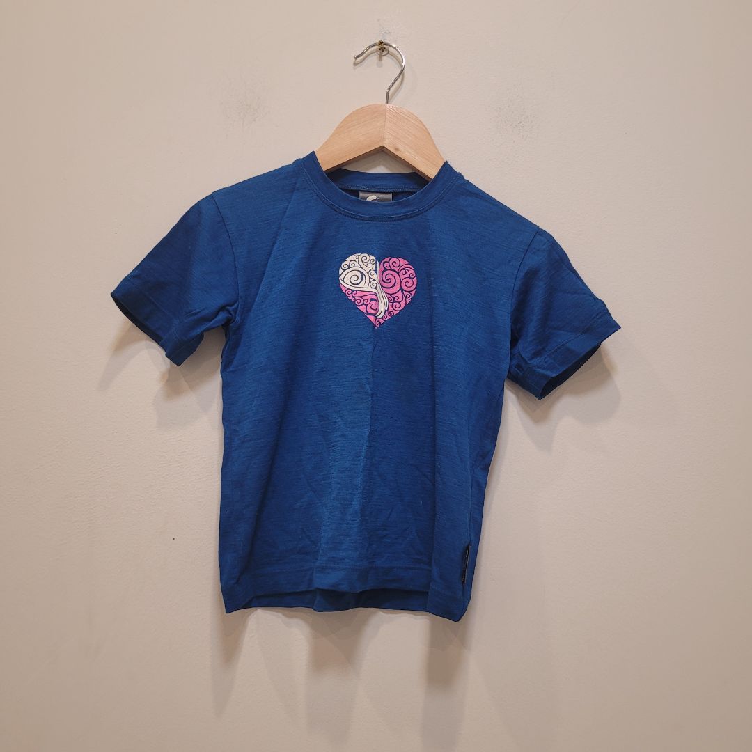 Blue Tussock Ridge Kids Merino Tee, 4