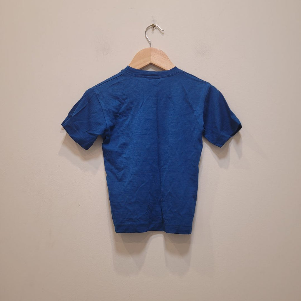 Blue Tussock Ridge Kids Merino Tee, 4