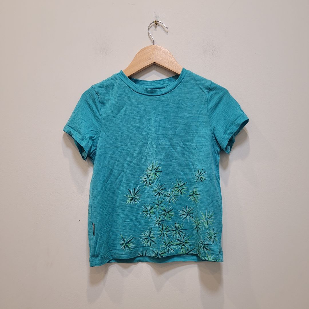 Turquoise Icebreaker Kids Merino Tee, 5–6 years / 120 cm