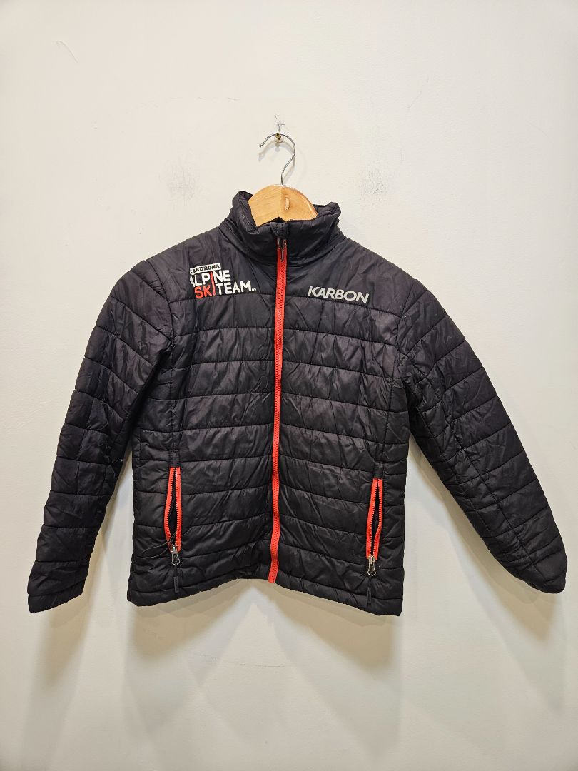 Black Karbon Ski Team Jacket, Youth Small