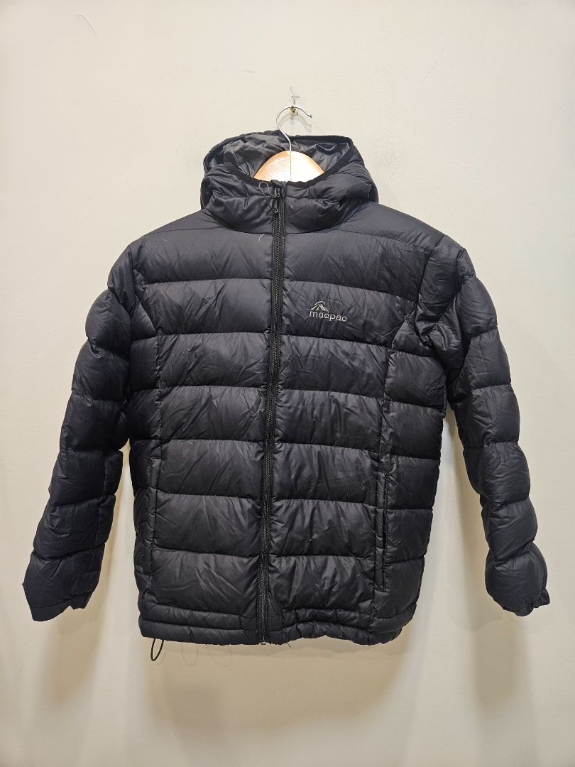 Black Macpac Hooded Down Jacket, Kids 10