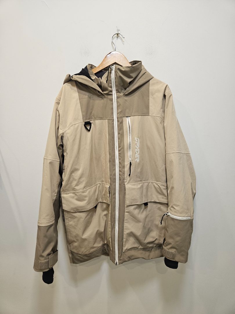 Beige Spyder Insulated Ski Jacket, M