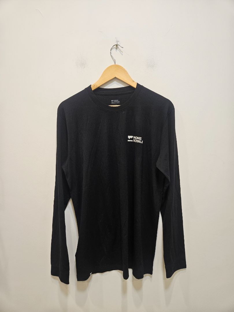 Black Mons Royale Merino Long Sleeve, Large