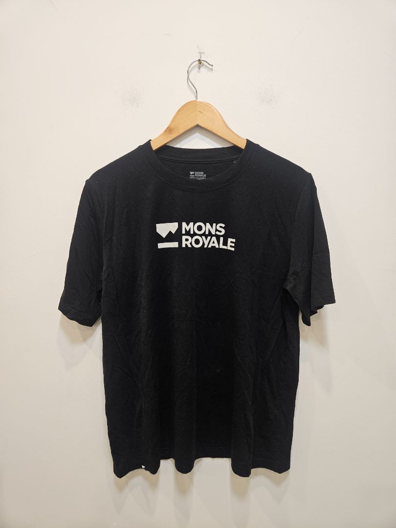 Black Mons Royale Merino Tee, Womens XL