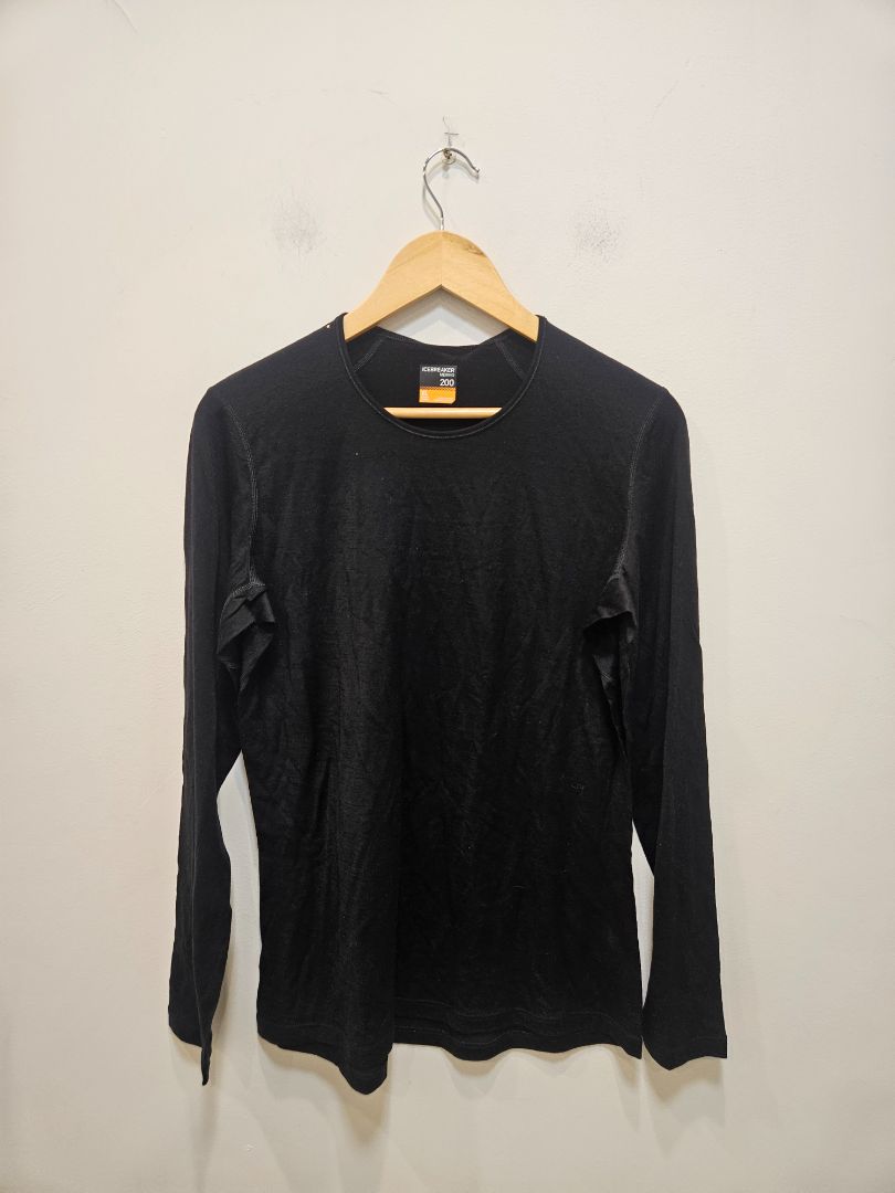 Black Icebreaker 200 Merino Long Sleeve, XL