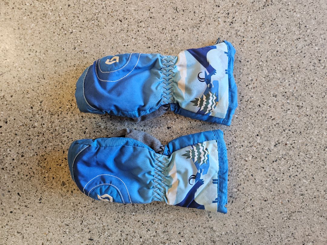 Blue  Kids Ski Mittens, 5-6 years