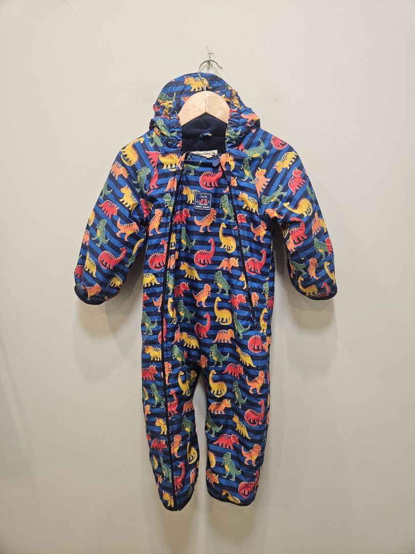 Navy JoJo Maman Bébé Dinosaur Snowsuit, 18–24M