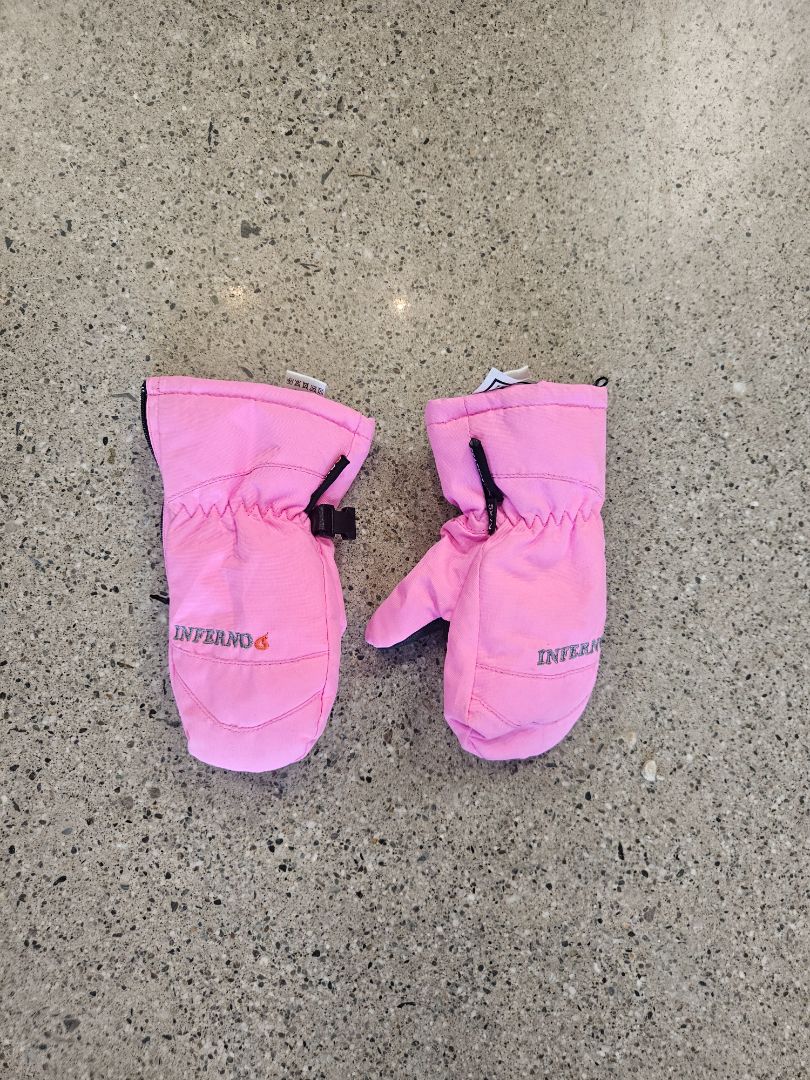 Pink Inferno Ski Mittens, Kids XS