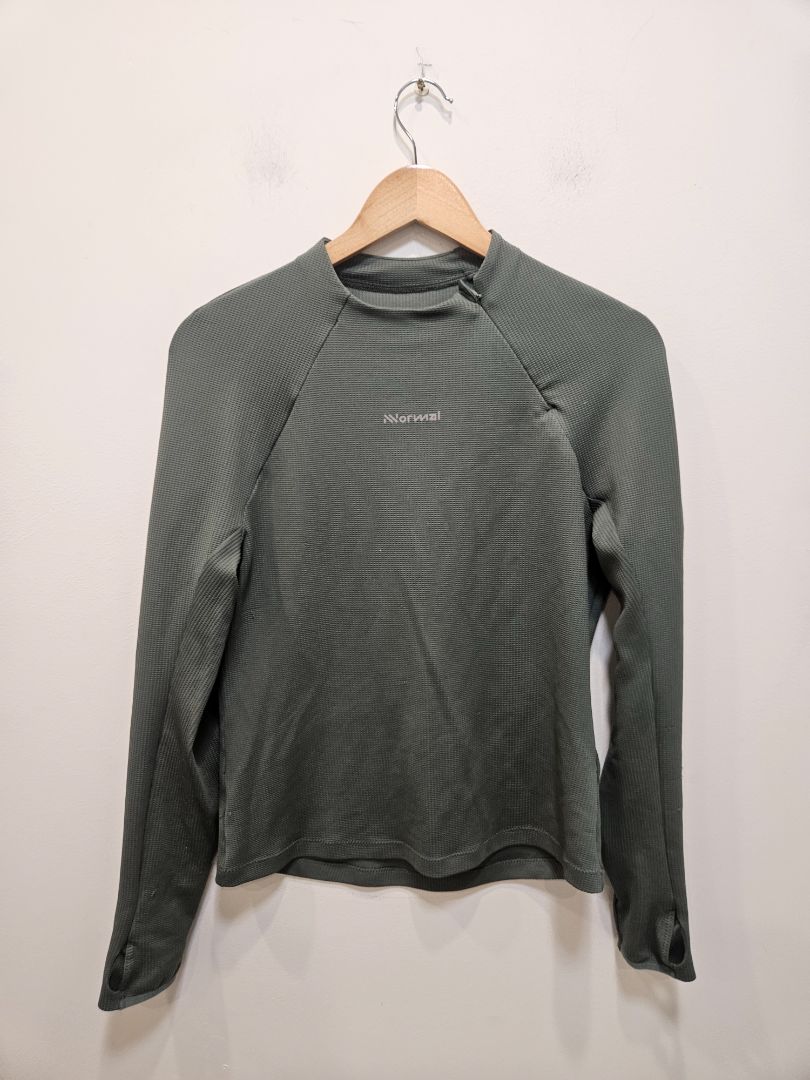 Green Normal Waffle Thermal Top, Women's Small