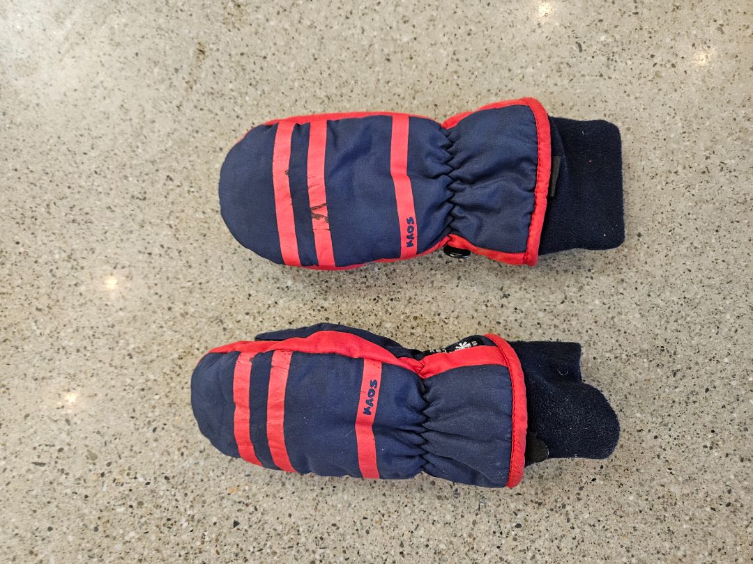 Navy  Snow Mittens, Kids 3.5