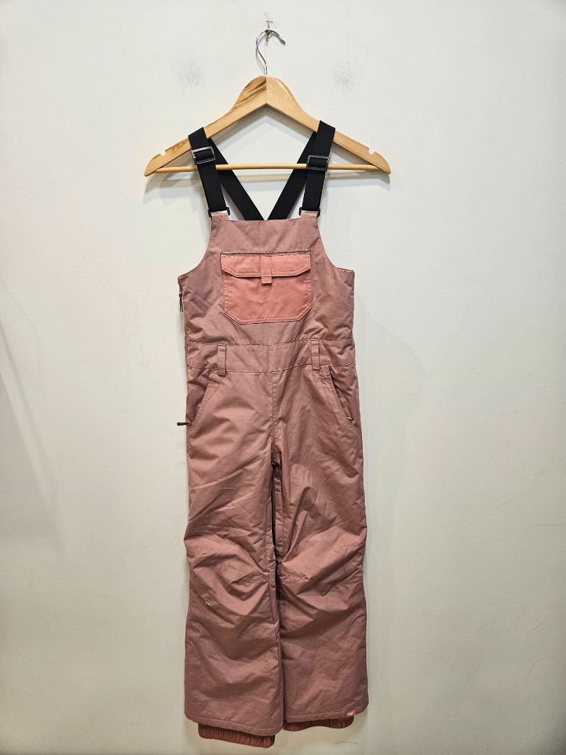 Pink Roxy Snow Bib Pants, Girls 10 / M