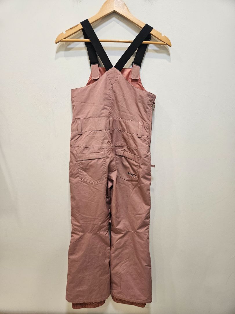 Pink Roxy Snow Bib Pants, Girls 10 / M