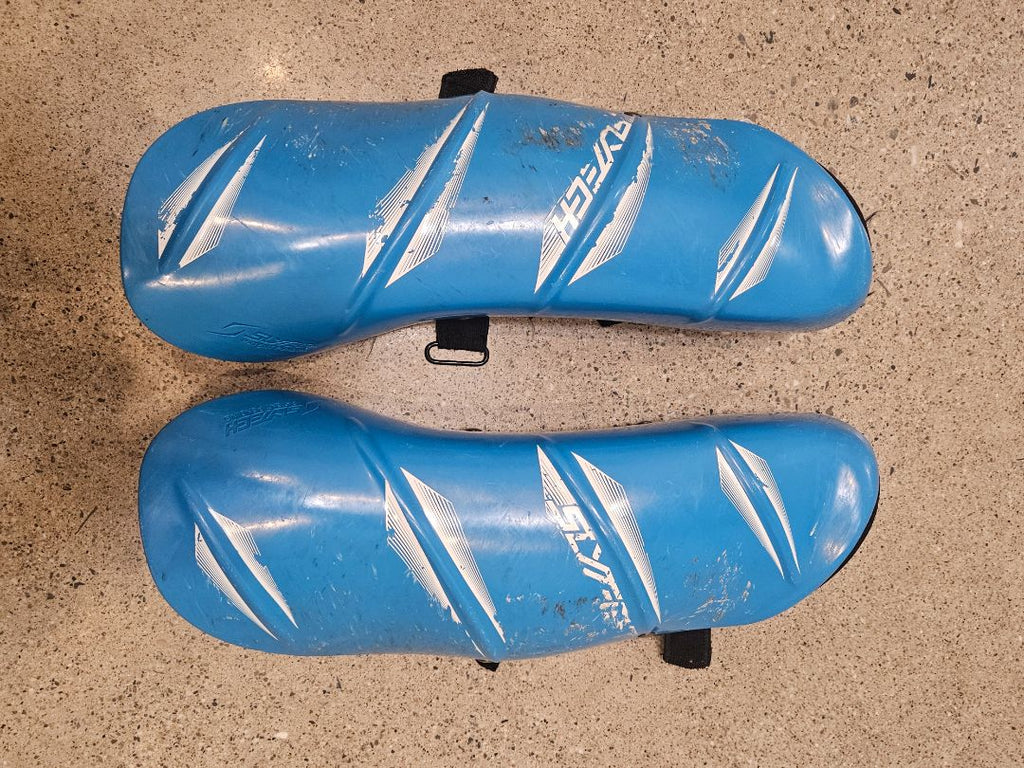 Blue Slytech Shin Guards, Adjustable