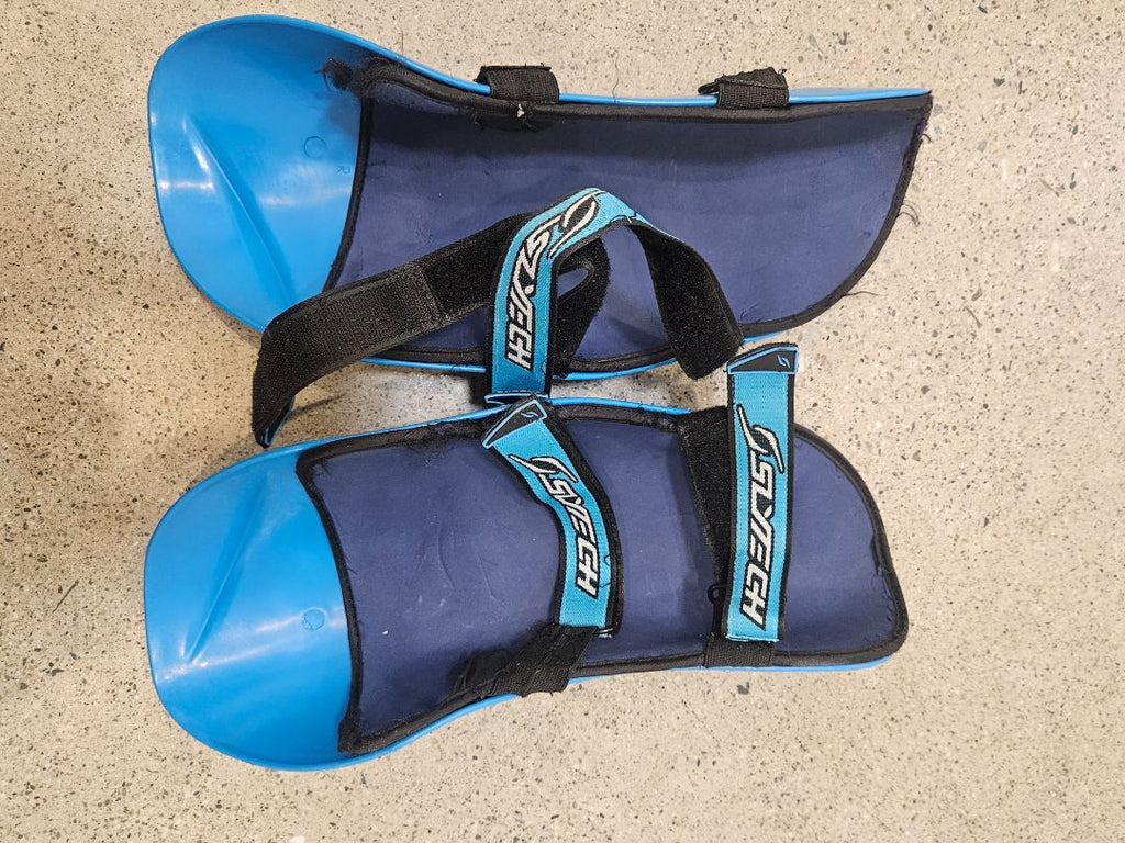 Blue Slytech Shin Guards, Adjustable