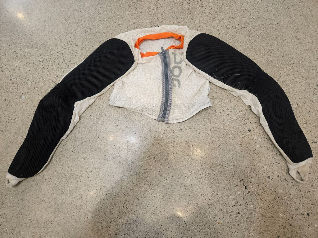 White POC Shoulder Pads, Junior M