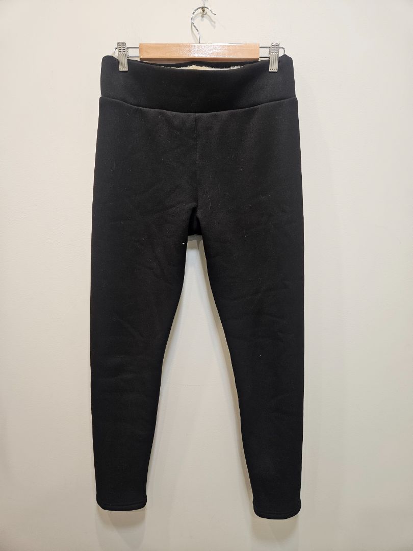Black Not Socks Fleece Lined Leggings, Adult Medium