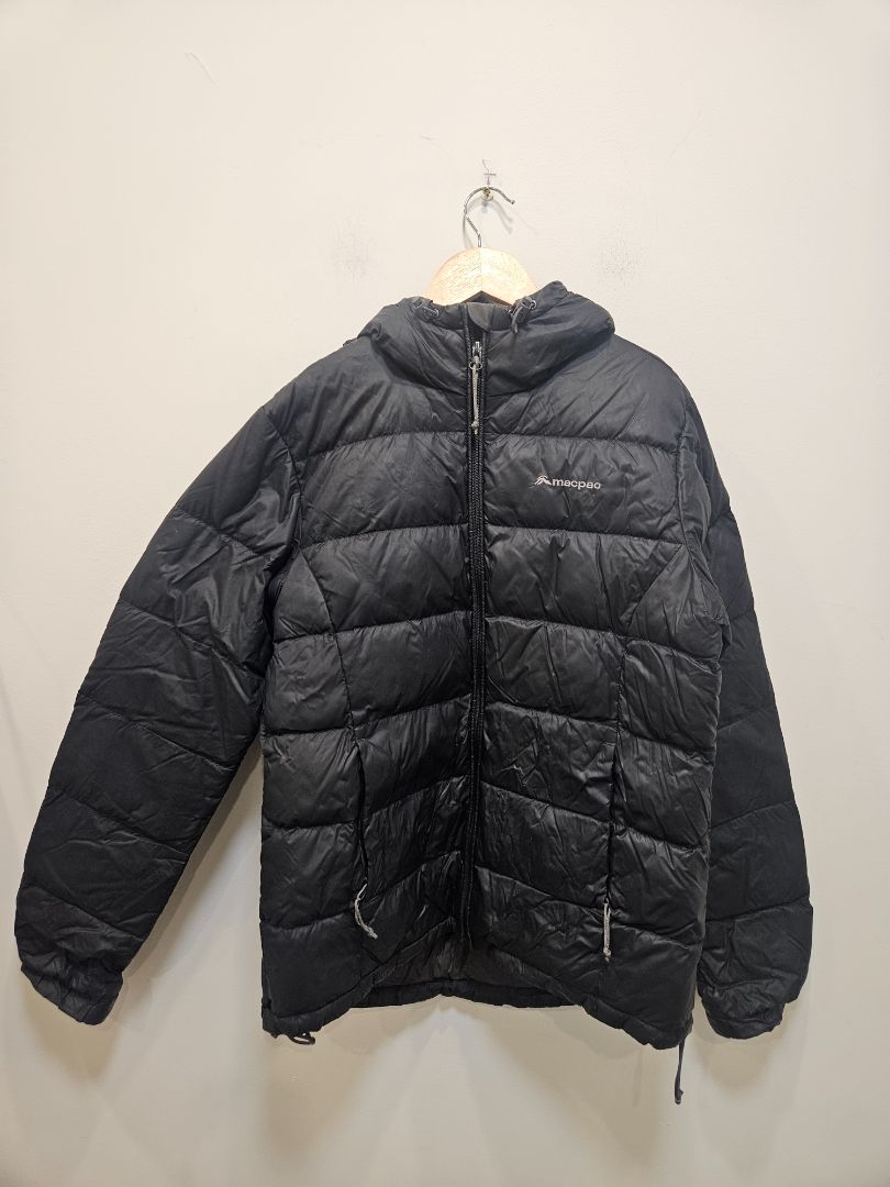 Black Macpac Hooded Down Jacket, Women's 12