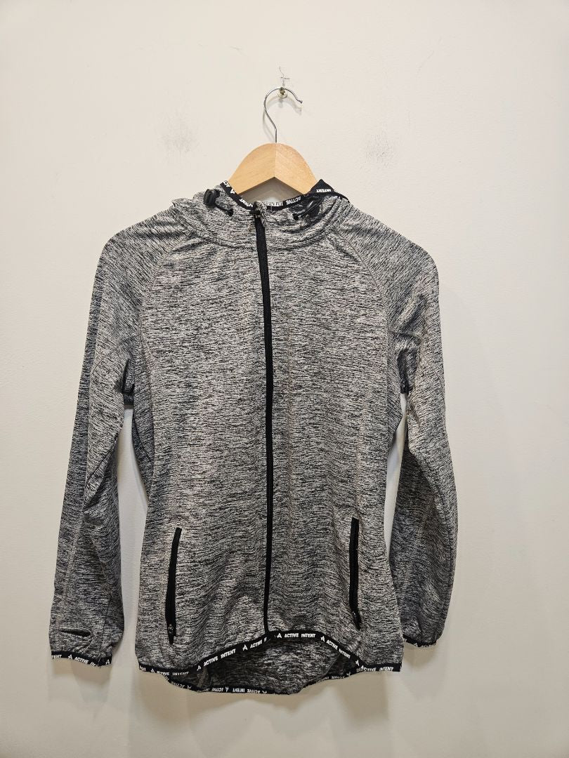 Grey Active Intent Hooded Zip Jacket, Adult Medium