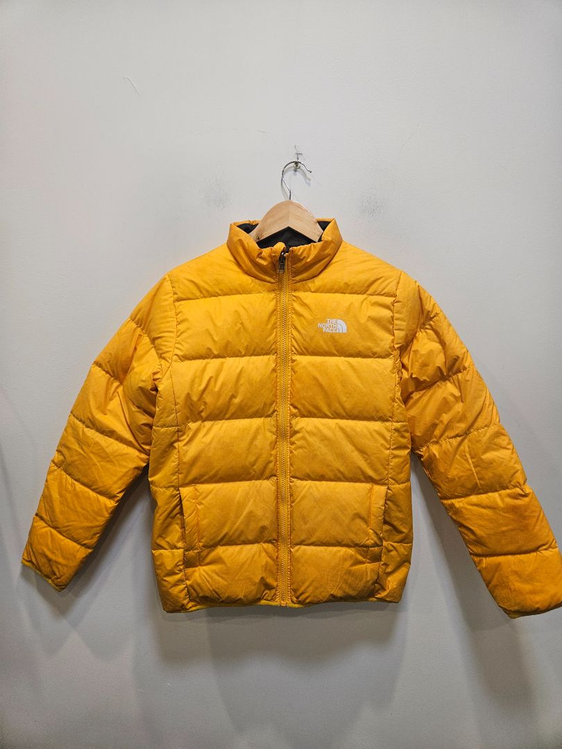 Yellow The North Face 550 Down Jacket, XS
