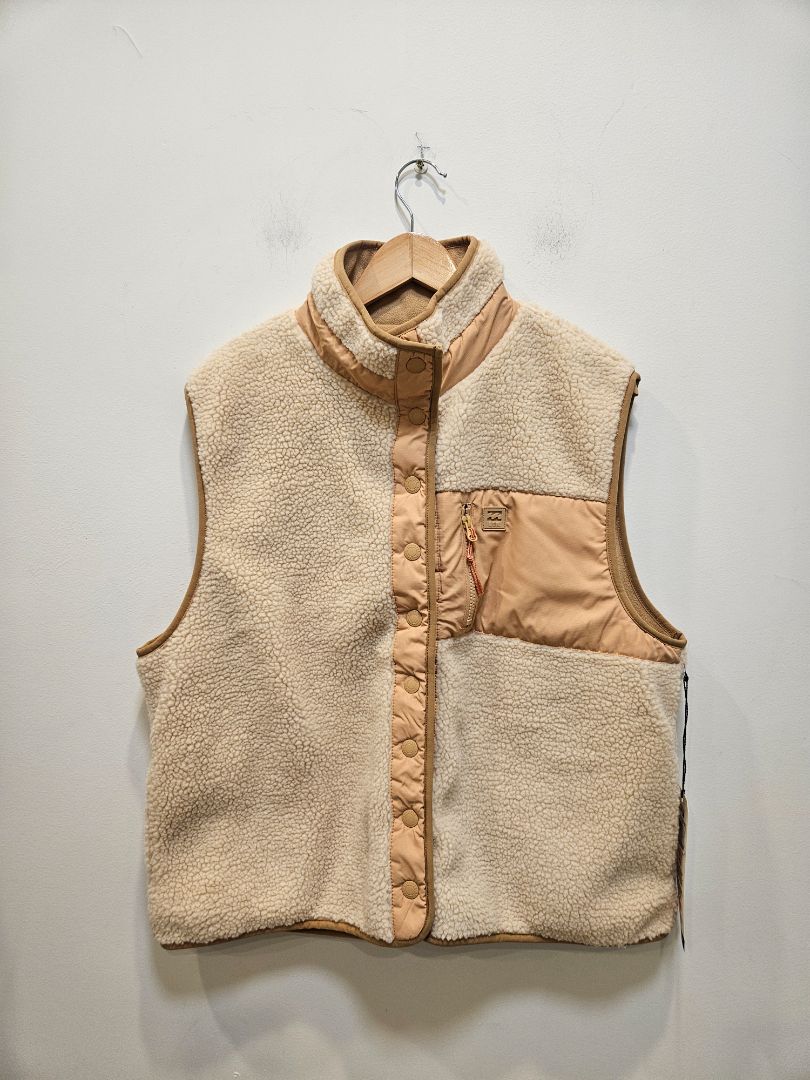 Beige Billabong Hike Up Vest, Women's L / 12