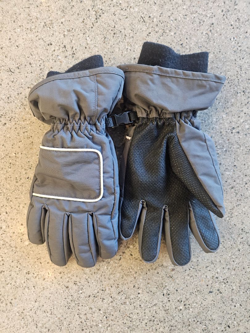 Grey  Kids Ski Gloves, Kids S