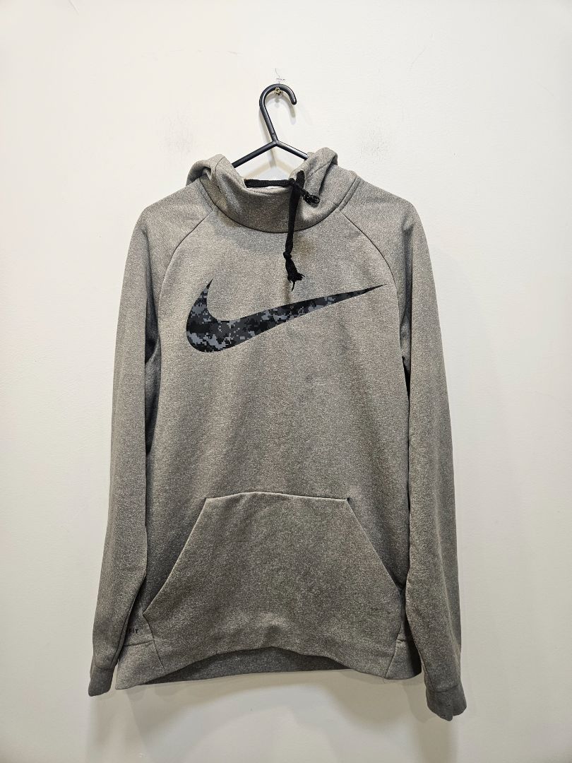 Grey Nike Dri-FIT Hoodie, Mens S
