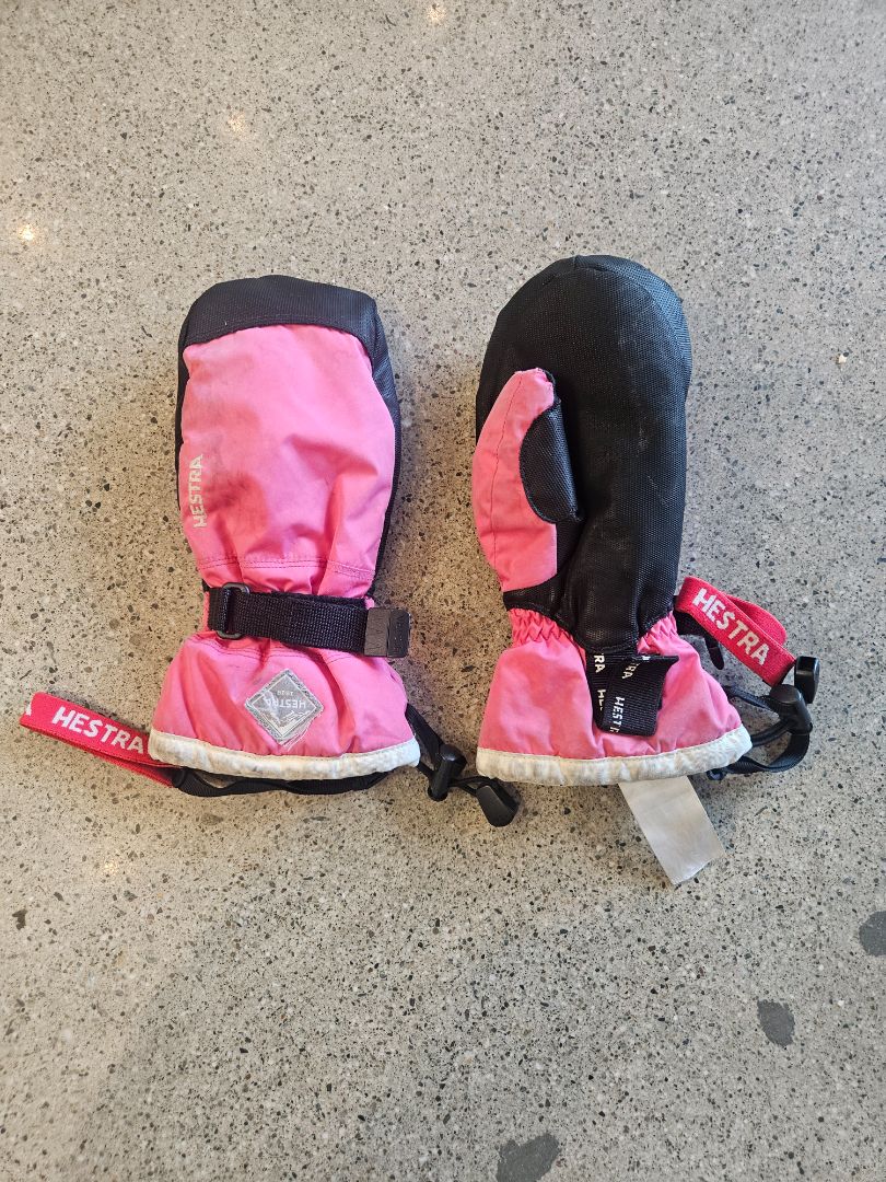Pink Hestra Ski Mittens, S