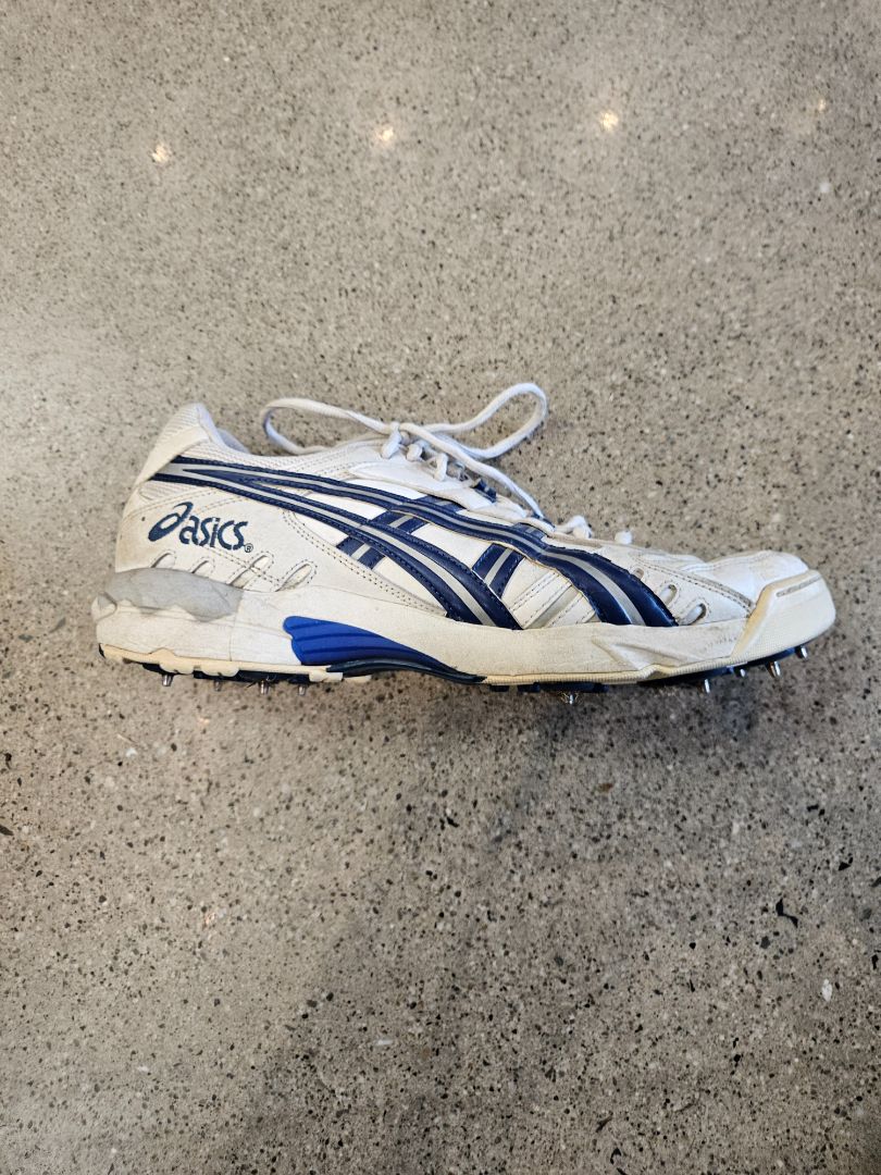 White Asics Cricket Shoes, EU 48