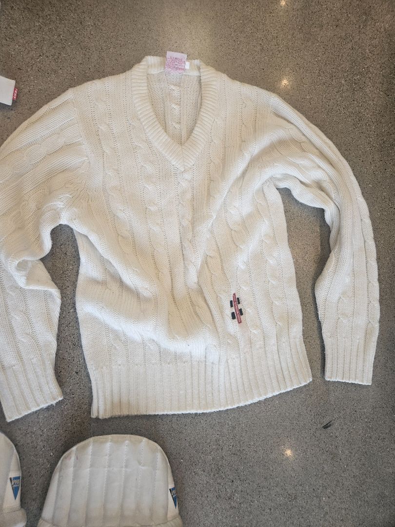 White Mixed Cricket Gear Set, XL