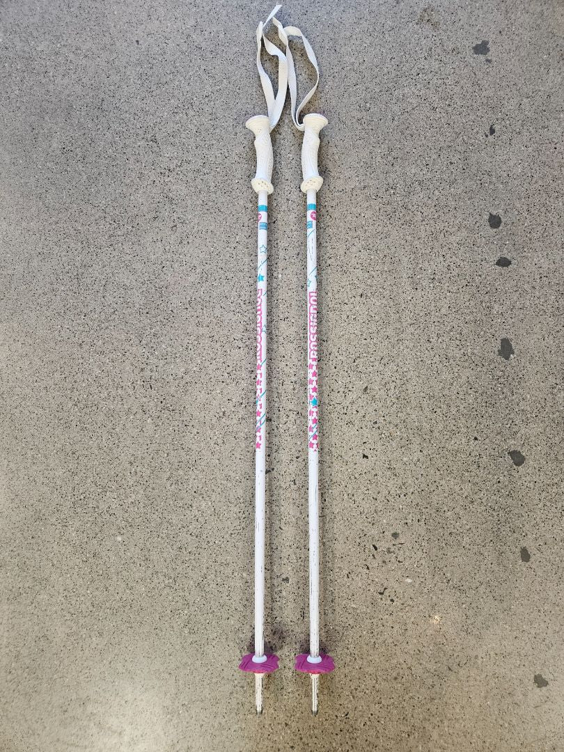 White Rossignol Junior Ski Poles, 85cm