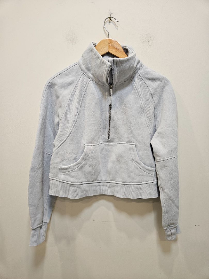 Light Blue Lululemon Scuba Oversized Funnel-Neck Half Zip, XS/S