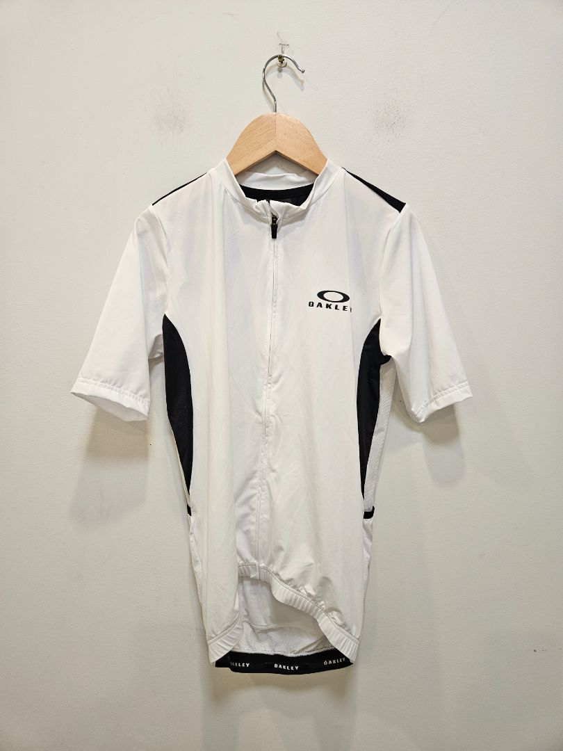 White Oakley Hydrolix Cycling Jersey, S
