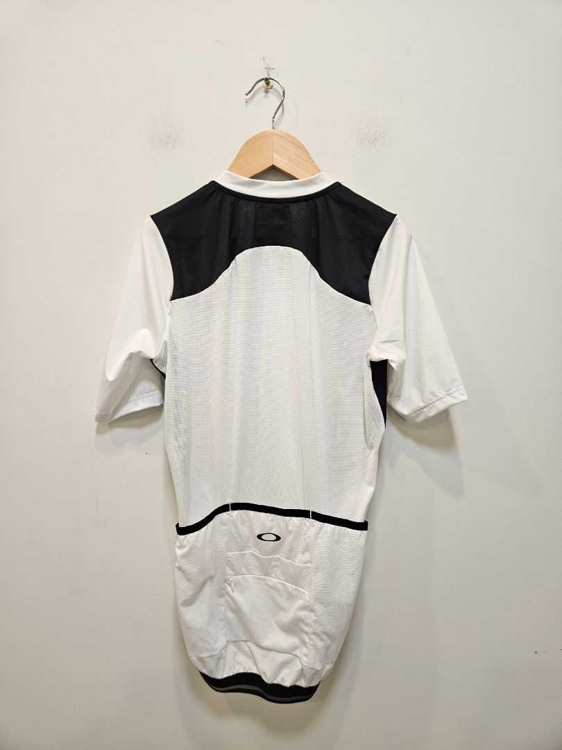White Oakley Hydrolix Cycling Jersey, S