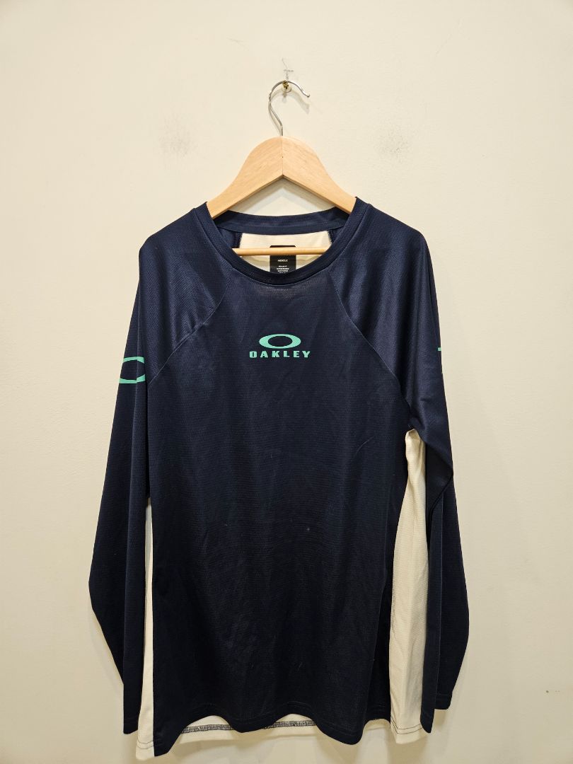 Navy Oakley Hydrolix Long Sleeve Jersey, S