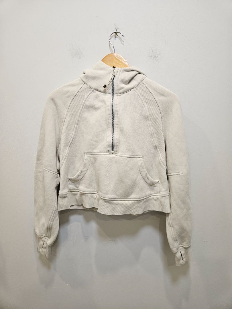 Cream Lululemon Scuba Oversized Half-Zip Hoodie, XS/S